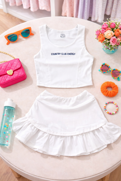 Country Club Energy | Girls Athleisure Skirt Set